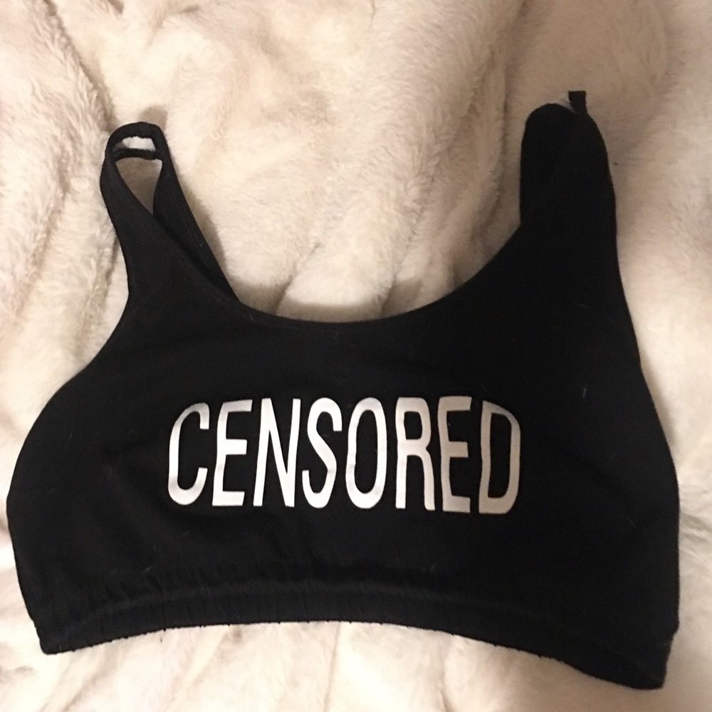 “censored” cotton sports bra M